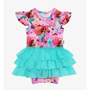 NWT Posh Peanut Disney The Little Mermaid Ariel Bamboo Bodysuit Dress 0-3 Months